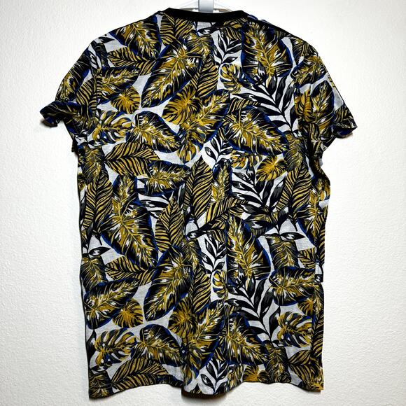 Vintage Fresh Prints of Belair Tee 90's Short Sleeve Crew Leaf Yellow Blue M - Picture 4 of 4